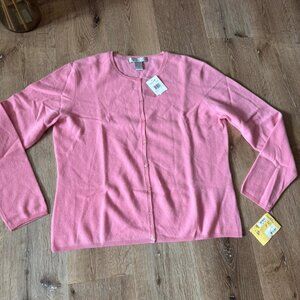 McDuff‎ NWT Pink cashmere cardigan Size XL